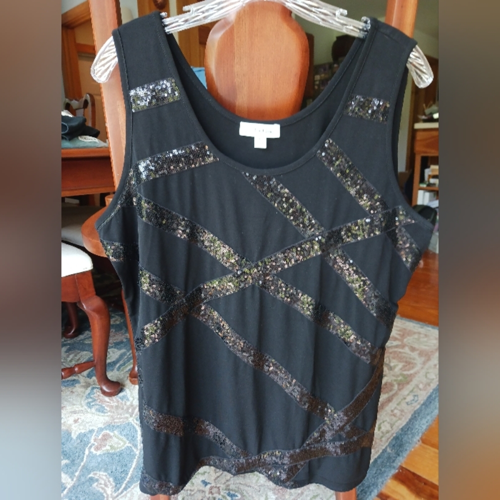 Calvin Klein Sequined Tank Top XL EUC